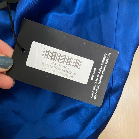 Pretty little thing royal blue crop top size 4 - Picture 4 of 5